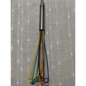 Kuhn Rikon Butterfly Whisk Silicone Coated Rainbow Colors Stainless Steel EUC